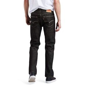 Levis 501 Mens Jeans Button Fly Straight Leg Dark Wash‎ Heathered Black 36X34